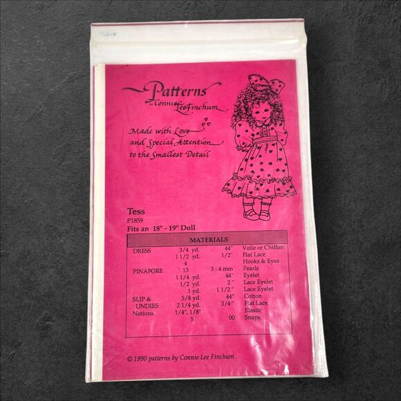 Lot 5 Connie Lee Finchum Doll Clothes Patterns UNCUT 16"–24" Kellie & Emilia 90s - Picture 9 of 11